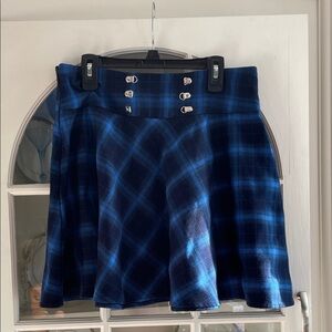 Blue Plaid Skater Skirt
